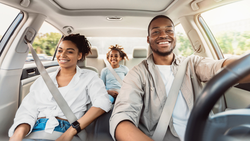 Happy,african,american,family,riding,car,traveling,by,automobile.,black